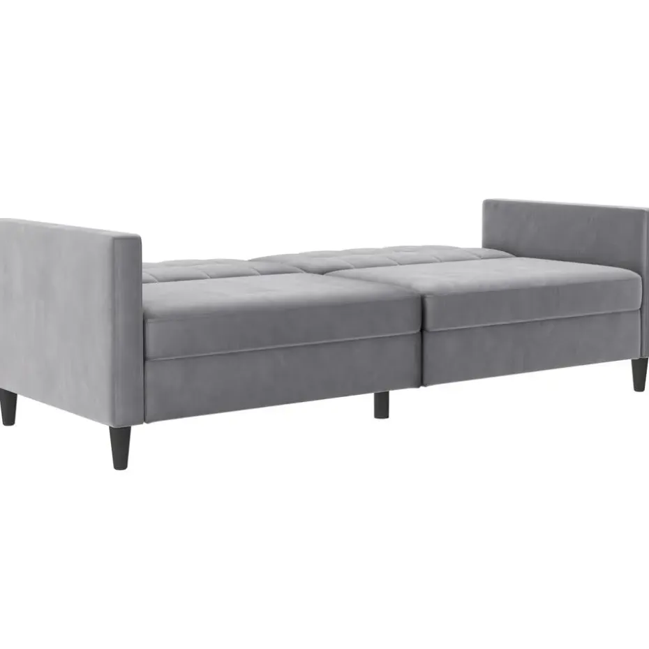 Hartford - 3-zits slaapbank in grijs fluweel