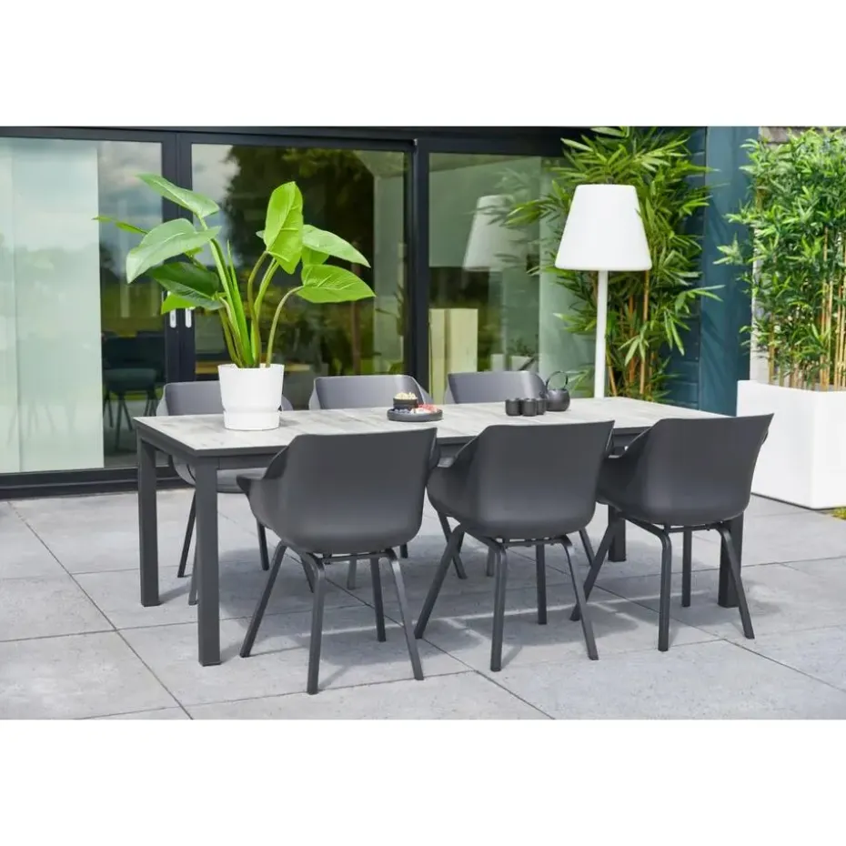 Hartman Comino dining tuintafel 223x105 cm. - Keramiek/Grijs