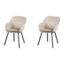 Hartman Le Soleil Element dining armstoel - Soft Taupe/Black - 2 st.