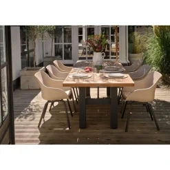 Hartman Le Soleil Element dining armstoel - Soft Taupe/Black - 2 st.