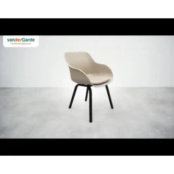 Hartman Le Soleil Element dining armstoel - Soft Taupe/Black - 2 st.