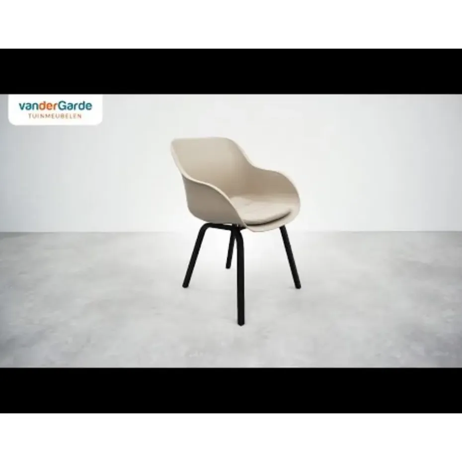 Hartman Le Soleil Element dining armstoel - Soft Taupe/Black - 2 st.