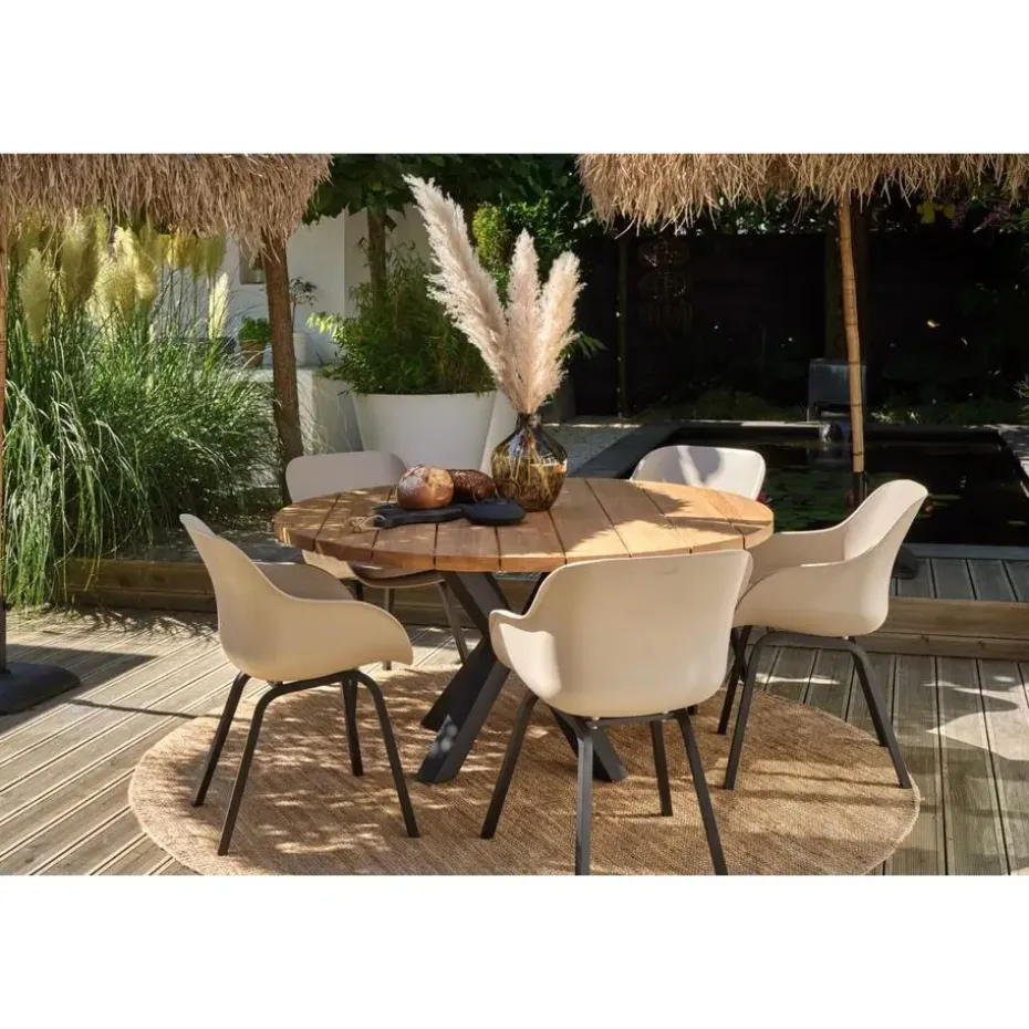 Hartman Le Soleil Element dining armstoel - Soft Taupe/Black - 2 st.