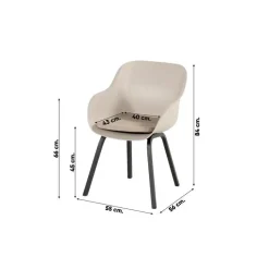 Hartman Le Soleil Element dining armstoel - Soft Taupe/Black - 4 st.
