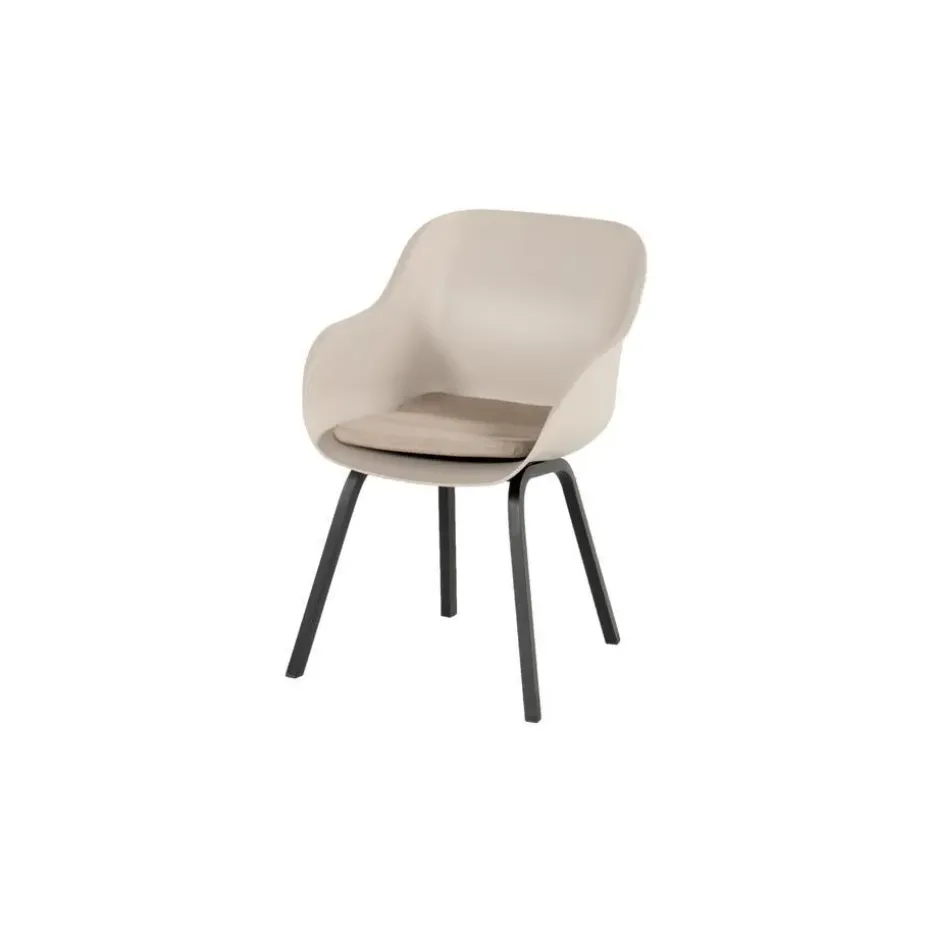 Hartman Le Soleil Element dining armstoel - Soft Taupe/Black - 4 st.