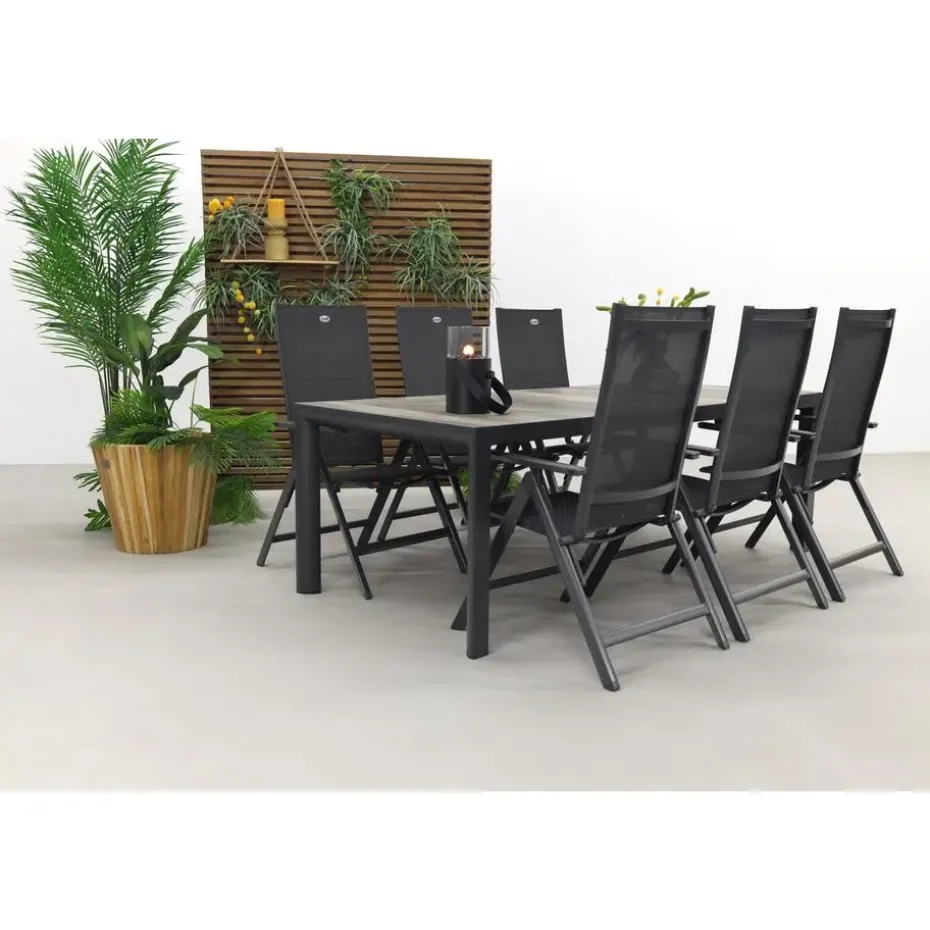 Hartman Napoli/Kings tuinset antraciet - 220x100 cm