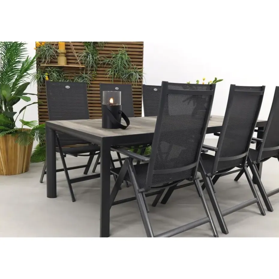 Hartman Napoli/Kings tuinset antraciet - 220x100 cm