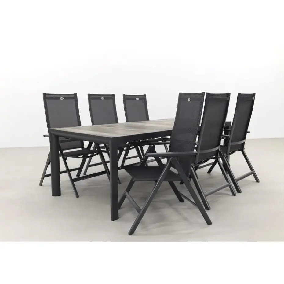 Hartman Napoli/Kings tuinset antraciet - 220x100 cm