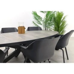 Hartman Sophie/Silva houtlook 240x115 cm. ovale tuinset - 7-delig