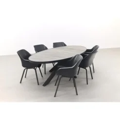 Hartman Sophie/Silva houtlook 240x115 cm. ovale tuinset - 7-delig