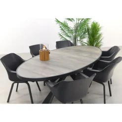 Hartman Sophie/Silva houtlook 240x115 cm. ovale tuinset - 7-delig