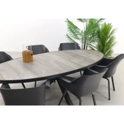 Hartman Sophie/Silva houtlook 240x115 cm. ovale tuinset - 7-delig