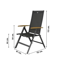 Hartman verstelbare tuinstoel Napoli - Teak armleuning