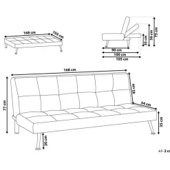 HASLE - Slaapbank 3-zits - Lichtbeige - Polyester