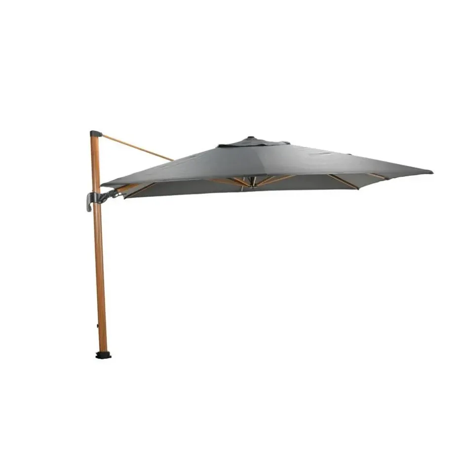 Hawaii Big Pole II parasol - 350x350 cm - l. teaklook -royal antraciet