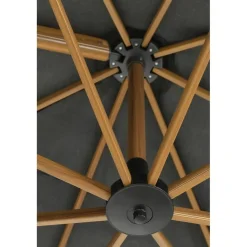 Hawaii Big Pole II parasol - 350x350 cm - l. teaklook -royal antraciet