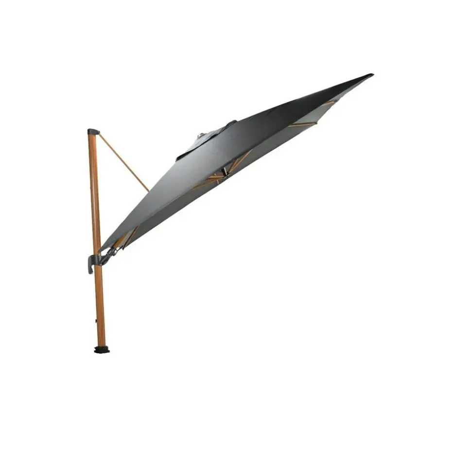 Hawaii Big Pole II parasol - 350x350 cm - l. teaklook -royal antraciet