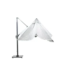 Hawaii Big Pole telescoop parasol - 350x350cm -carbon black-royal zand