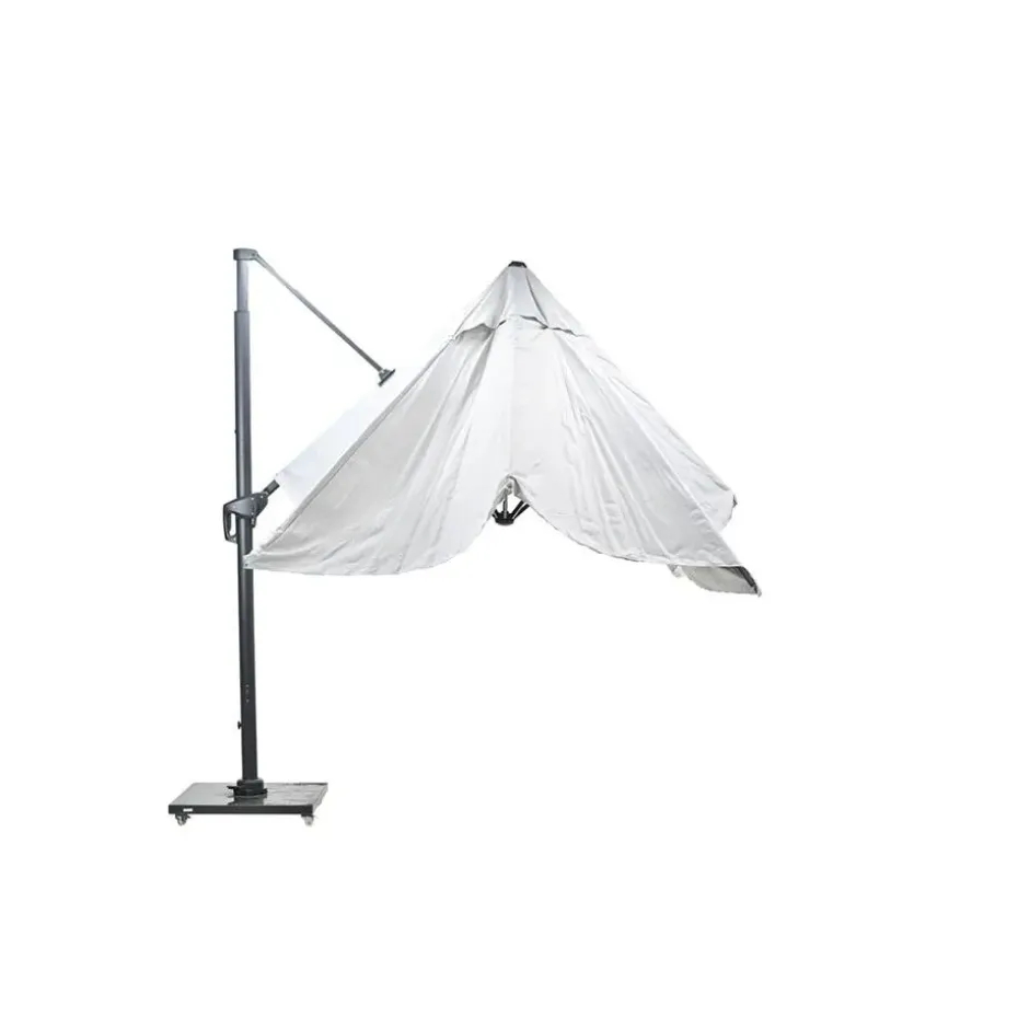 Hawaii Big Pole telescoop parasol - 350x350cm -carbon black-royal zand