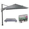 Hawaii Lumen parasol - donkergrijs doek - incl. 90 kg voet en hoes