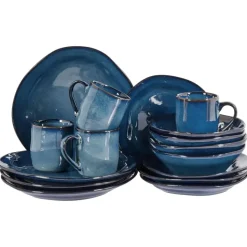 HAWTHORN - Serviesset van 16 - Blauw - Steengoed