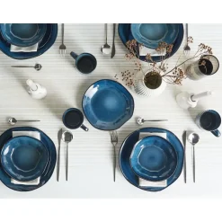 HAWTHORN - Serviesset van 16 - Blauw - Steengoed