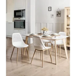 HAZELTON - Set van 4 stoelen - Wit - Synthetisch materiaal