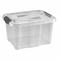 Hega Hogar opbergbox - transparant/blauw- 17 liter - 40 cm