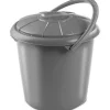 Hega Hoger Vuilnisbak - grijs - afvalbak met deksel - 14 l