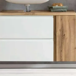 Held Wastafelkast Varese - 85 x 47 x 56 cm - Wotan Oak / White