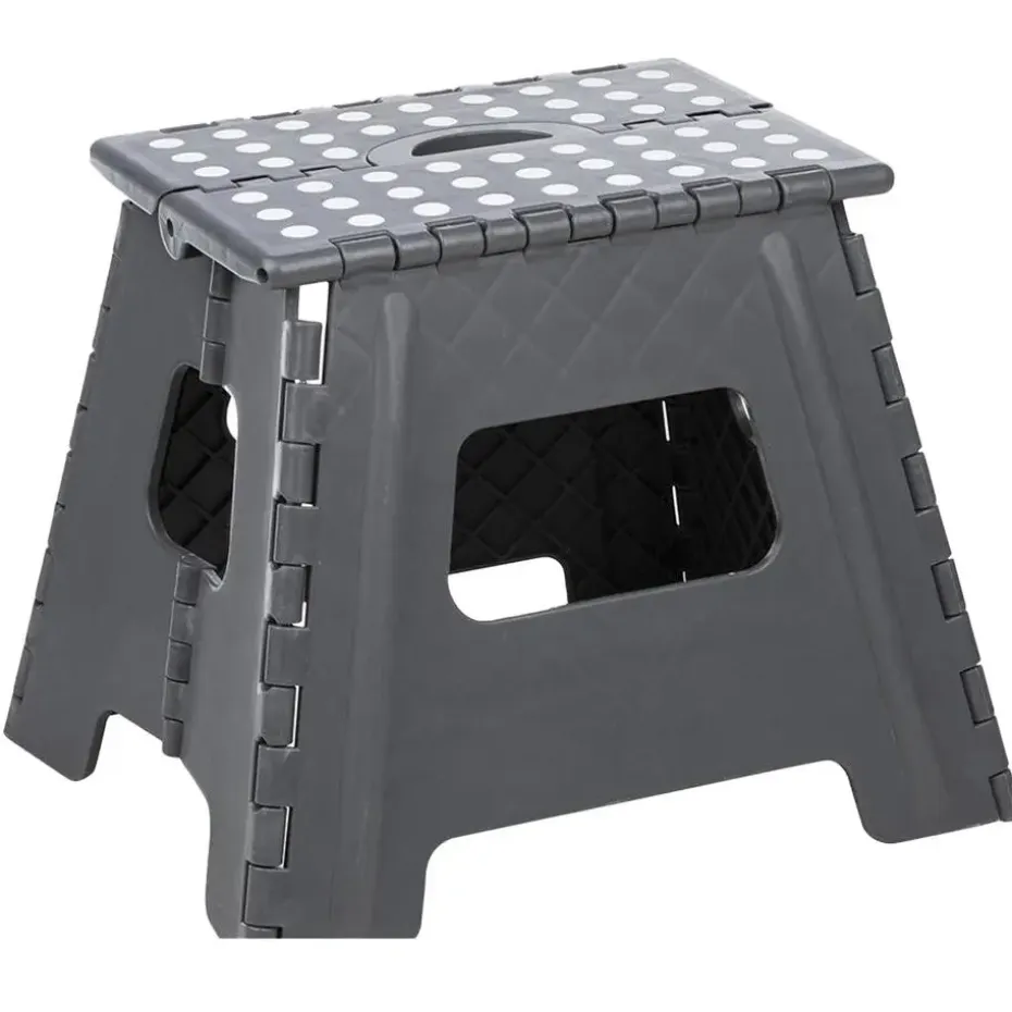 HI Huishoudtrap - grijs - 38x32x31 cm - opvouwbaar - keukentrap