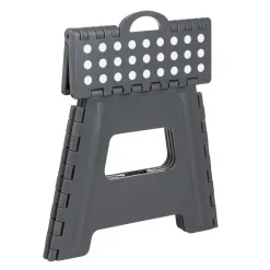 HI Huishoudtrap - grijs - 38x32x31 cm - opvouwbaar - keukentrap