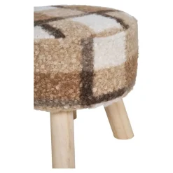 Hioshop Aberdeen Poef Ø31cm bruin