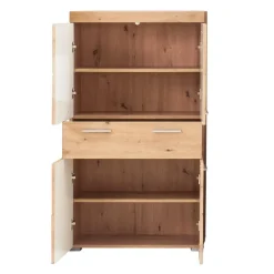 Hioshop AmandaMando badkamerkast 4 deuren- 1 lade eiken decor