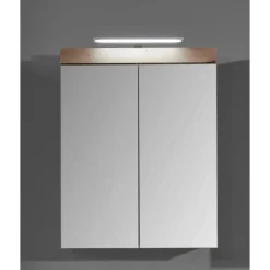 Hioshop AmandaMando spiegelkast 2 deuren incl verlichting donker eiken decor-