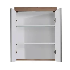 Hioshop AmandaMando spiegelkast 2 deuren donker eiken decor- spiegelglas