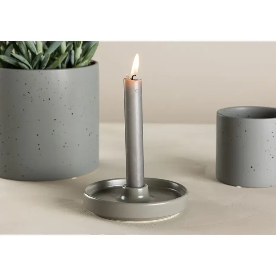 Hioshop Bette kandelaar grijs