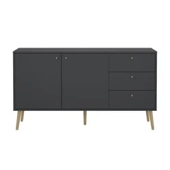 Hioshop Bodo dressoir 2 deuren- 3 lades matgrijs