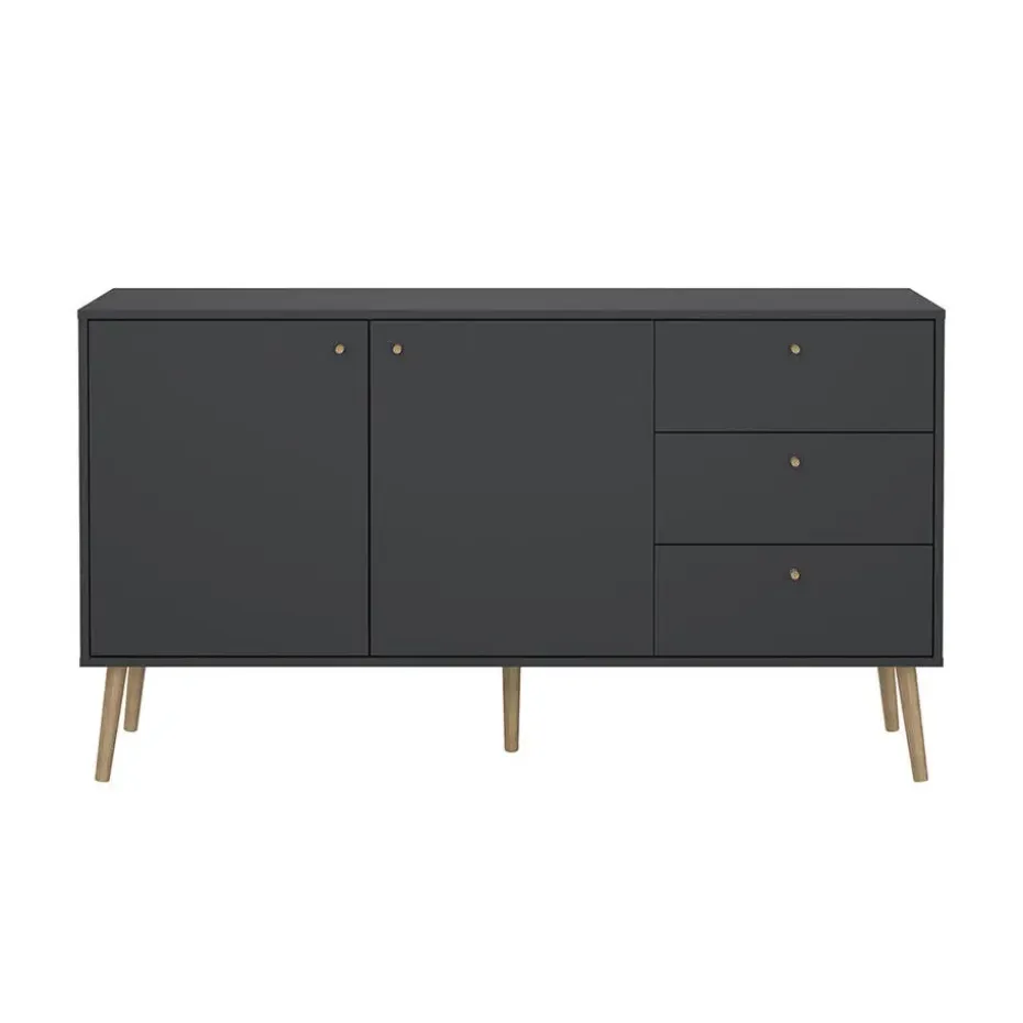 Hioshop Bodo dressoir 2 deuren- 3 lades matgrijs
