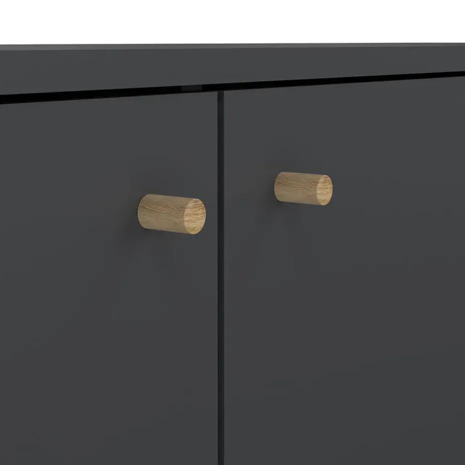 Hioshop Bodo dressoir 2 deuren- 3 lades matgrijs