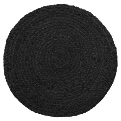 Hioshop Bombay Placemat Ø38cm- set van 4 donkergrijs