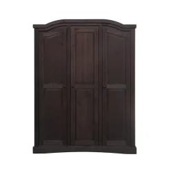 Hioshop Bruine 3-deurs kledingkast Rico