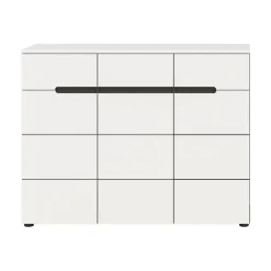 Hioshop Canu schoenenkast 3 deuren- 3 lades wit- grijs