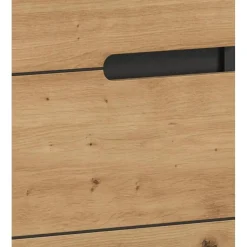 Hioshop Canu wastafel 2 deuren- 3 planken eiken decor- grijs