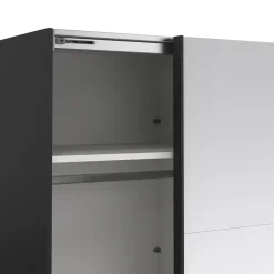 Hioshop Catania schuifdeurkast 2 deuren met spiegel 245x220cm mat zwart