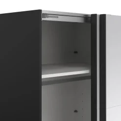 Hioshop Catania schuifdeurkast 2 deuren met spiegel 180x220cm mat zwart