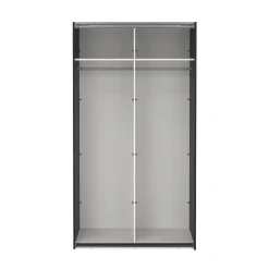 Hioshop Catania schuifdeurkast 2 deuren met spiegel 120x220cm mat zwart