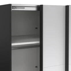 Hioshop Catania schuifdeurkast 2 deuren met spiegel 120x220cm mat zwart