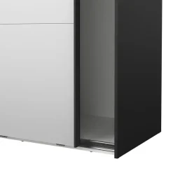 Hioshop Catania schuifdeurkast 2 deuren met spiegel 120x220cm mat zwart