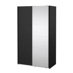 Hioshop Catania schuifdeurkast 2 deuren 120x200cm mat zwart
